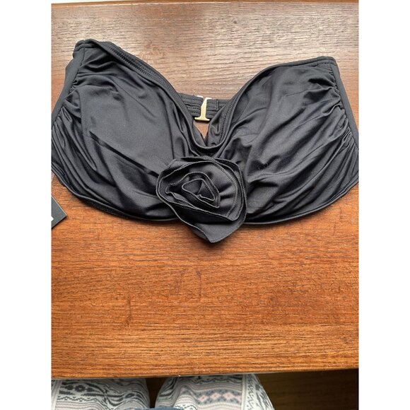 Kate Spade Designer Black Rosette Bandeau Bikini Top Womens Size S NWT Resort - Picture 9 of 9